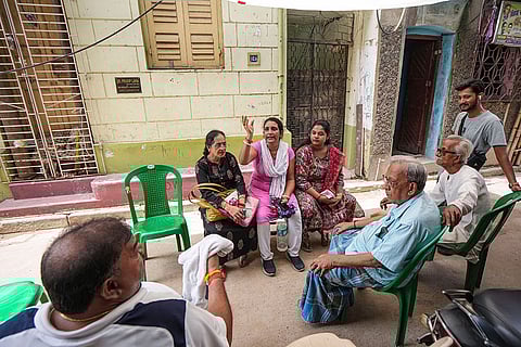 East West metro construction site at Bowbazar