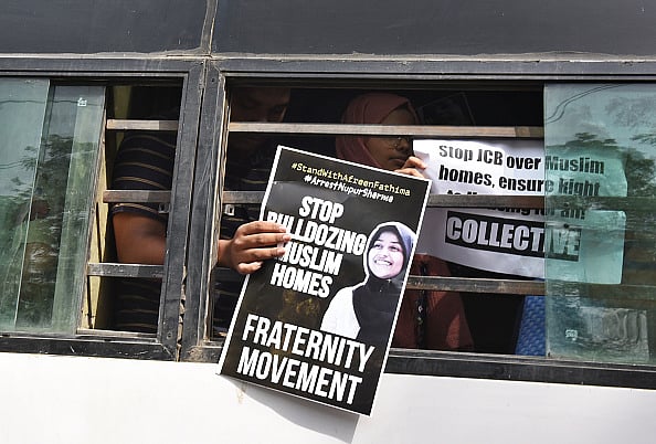 SIO of India Protest Against Bulldozer Action Against Riot Accused Afreen Fatima