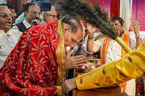 Rajnath Singh at Khatu Shyam Temple