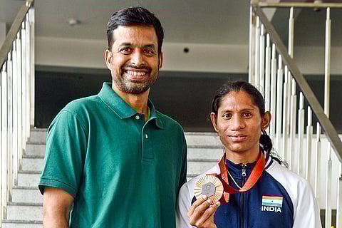 Paralympics medallist Deepthi Jeevanji in Hyderabad