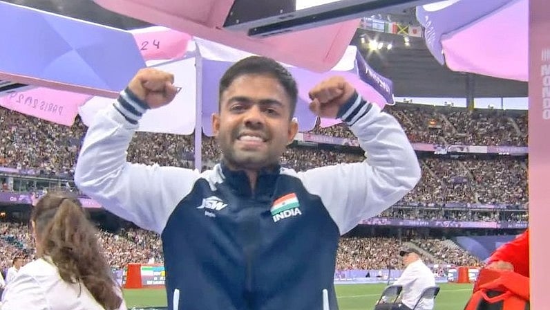 Live streaming screengrab : Navdeep Singh makes history with a silver medal and a personal best of 47.32m, marking the first-ever medal in the Men’s Javelin F41 category.