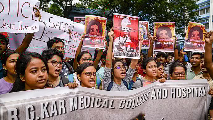 Protest in Kolkata seeking justice for RG Kar Medical College and Hospital - PTI