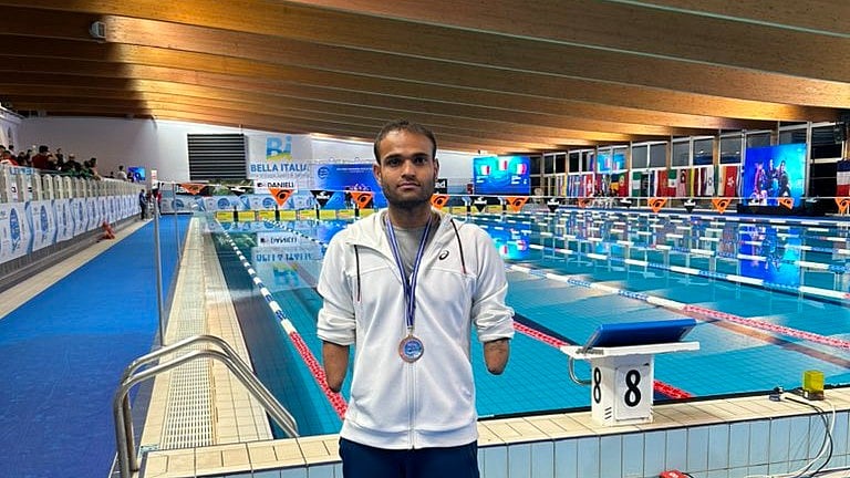 Indian para-swimmer Suyash Jadhav. 