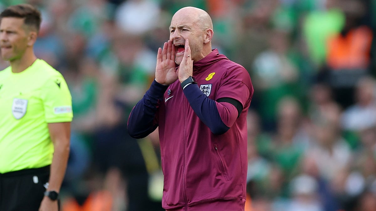 Lee Carsley takes charge of his first game as England manager. - null