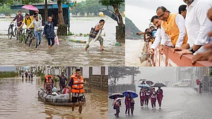 PTI : After effects of heavy rainfall in Andhra Pradesh, Telangana, and Himachal Pradesh.