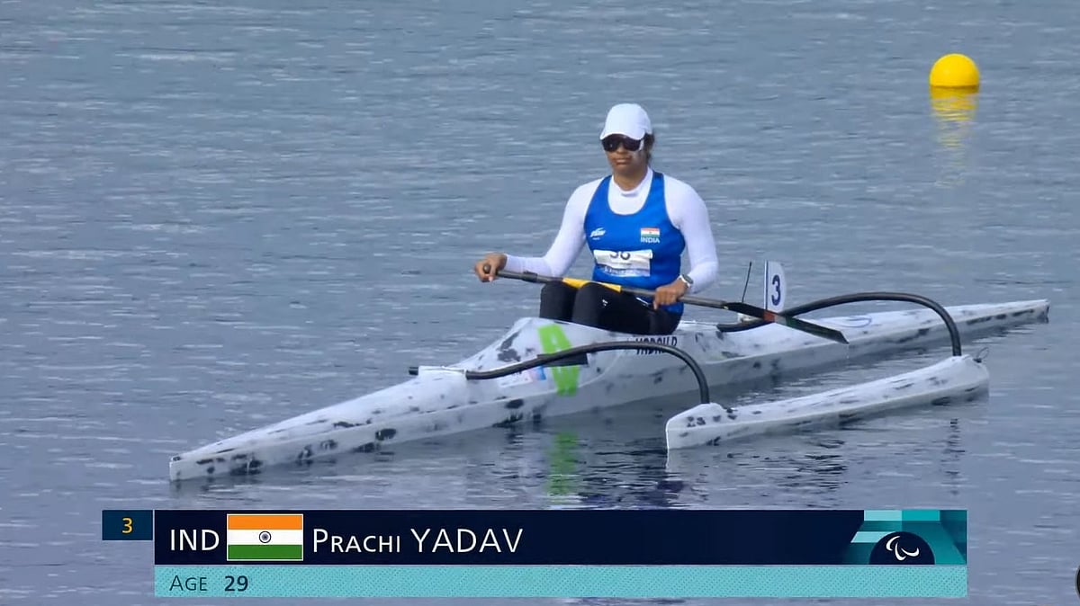prachi-yadav-paris-paralympics-canoe-screengrab : Prachi Yadav at Paris Paralympics canoeing. 