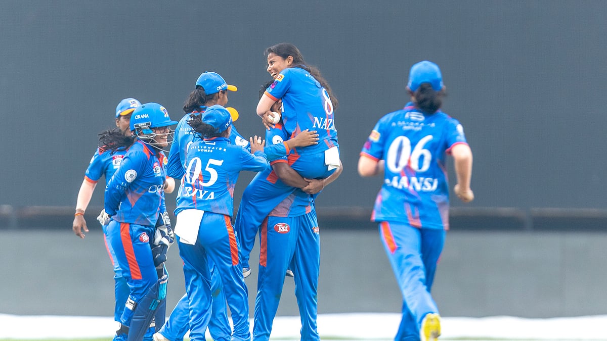 North Delhi Strikers women celebrating in DPL Womens T20 Final.