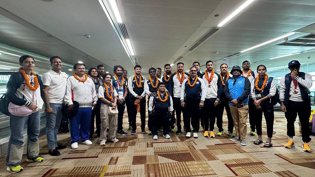 X/PCI : Indian para athletes on their return from Paris.