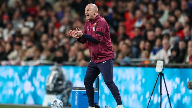 Lee Carsley looks on during England's win over Finland - null