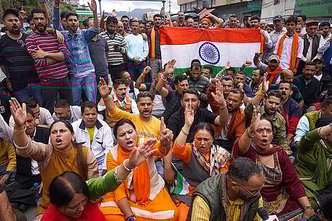 Protest in Himachal's Sanjauli