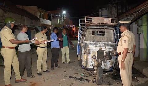 Few shops were vandalised and vehicles set on fire during the clash |