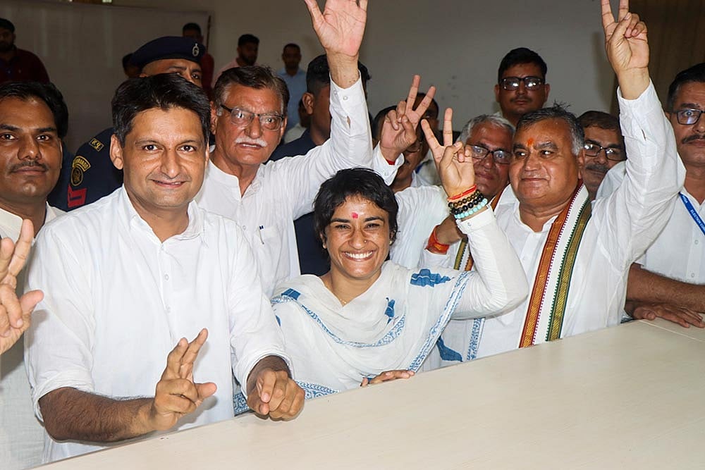 Photo: PTI : Vinesh files nomination for Haryana Assembly polls