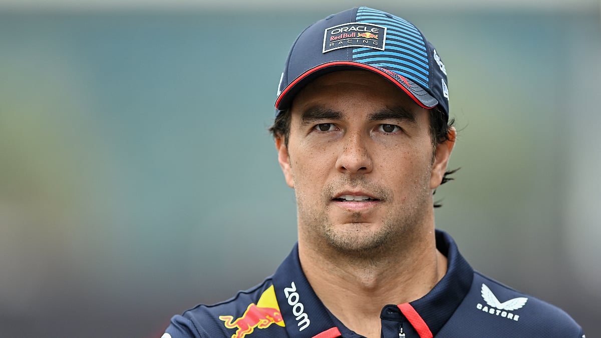 Sergio Perez pictured at Friday's opening practice session