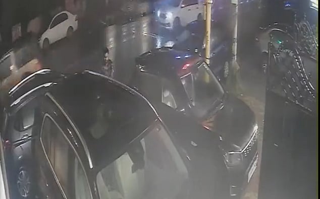 CCTV footage outside the gym in Delhi
