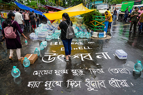 Kolkata rape-murder case: Protest by the members of the Junior Doctors Forum