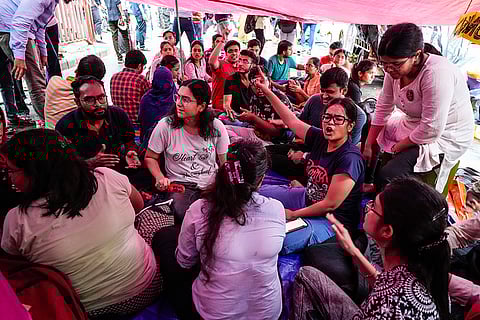 Kolkata rape-murder case: Junior doctors' dharna in Kolkata