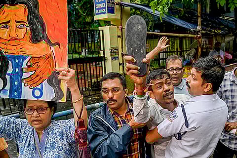 Protest against Abhijit Mondal