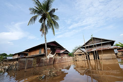 Myanmar floods: Partially-submerged buildings in Naypyitaw