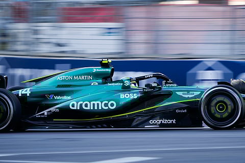 Azerbaijan GP 2024: Aston Martin driver Fernando Alonso of Spain in action