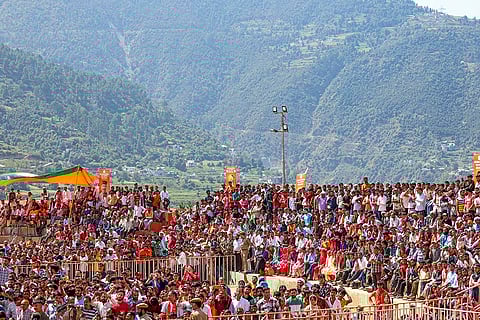 J&K Assembly Polls: Supporters during a public meeting addressed by Prime Minister Narendra Modi in Doda