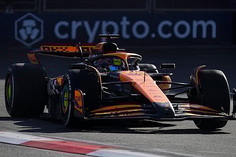Azerbaijan GP 2024: McLaren driver Oscar Piastri of Australia in action