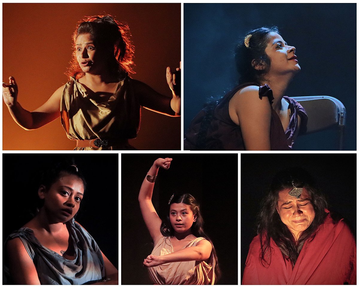 Ichcheymoto Theatre Group : Vamps from the religious epics — Shurpanakha, Tara, Duhshala, Kaikeyi, and Jana — reimagined with their agencies in the play Beerangana Kabya. 