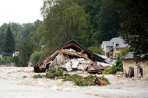 European Floods 2024: View of A destroyed house in Chechia