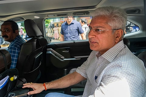 Kailash Gahlot arrives for AAP Legislature Party Meeting