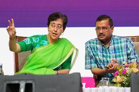 Arvind Kejriwal with Atishi