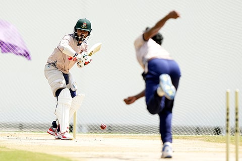 India vs Bangladesh 1st Test: Bangladesh's Shadman Islam bats in the nets during a training session