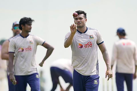 India vs Bangladesh 1st Test: Bangladesh's Taskin Ahmed participates in a training session