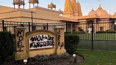X/@TheSATimes : BAPS temple vandalised in New York