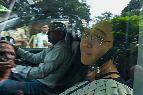 Atishi arrives for AAP Legislature Party Meeting