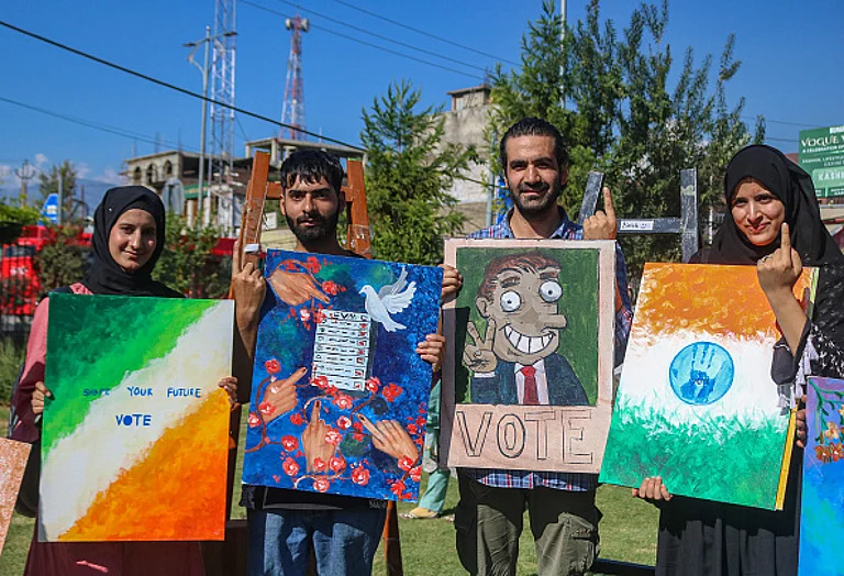 Assembly Elections Awareness Campaign In Kashmir - (Photo via Getty Images)