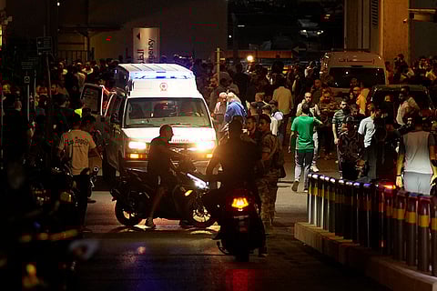 Lebanon Pager Explosions: An ambulance with wounded people in Beirut