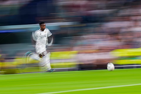 Champions League 2024-25, Real Madrid vs VfB Stuttgart: Real Madrid's Vinicius Junior runs after the ball