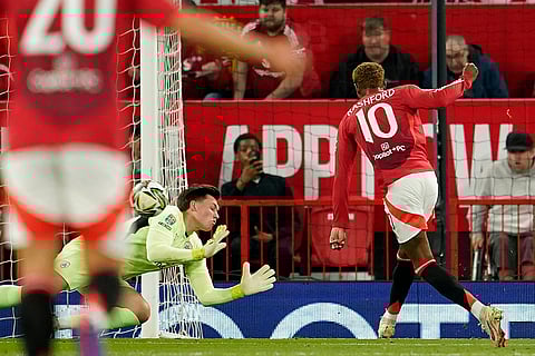 EFL Cup, Manchester United vs Barnsley: Manchester United's Marcus Rashford scores the opening goal