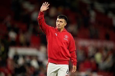 EFL Cup, Manchester United vs Barnsley: Manchester United's Lisandro Martinez celebrates with supporters
