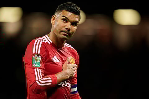 EFL Cup, Manchester United vs Barnsley: Manchester United's Casemiro reacts at halftime