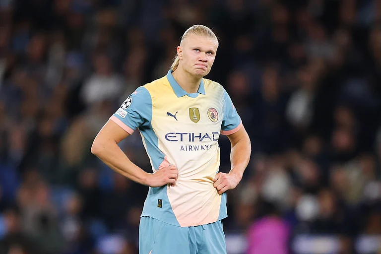 Erling Haaland was frustrated in Manchester City's draw with Inter - null