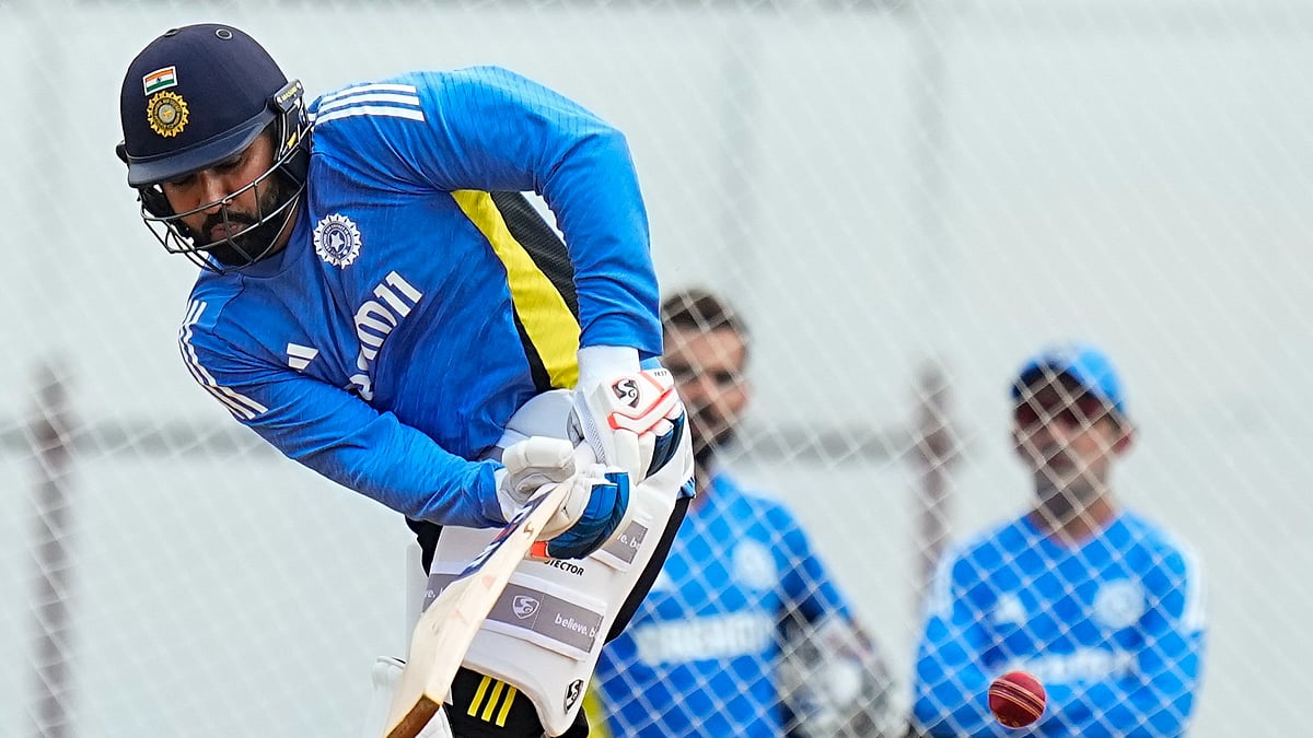 Rohit Sharma trains ahead of the first Test between India and Bangladesh in Chennai. - PTI/R Senthilkumar