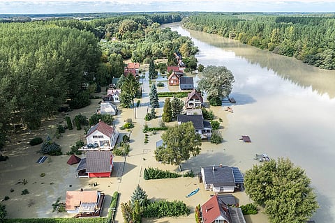 Central Europe Floods: Flooded resort village in Hungary