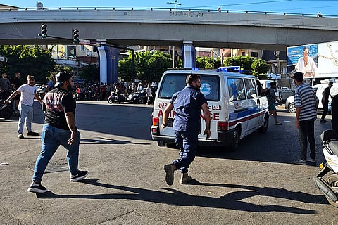 Lebanon Pager Explosions: An ambulance carries wounded people in Beirut