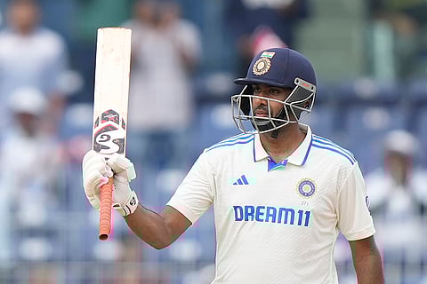 IND Vs BAN, 1st Test Day 1:  Ravichandran Ashwin celebrates his fifty runs