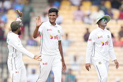 IND Vs BAN, 1st Test Day 1: Bangladesh's Nahid Rana celebrates the wicket of India's Yashasvi Jaiswal
