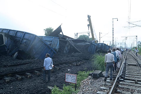 Wagons of freight train derail in Mathura