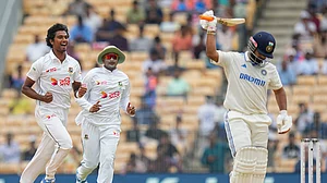 AP/R Senthilkumar : Rishabh Pant after losing his wicket during the first Test against Bangladesh.