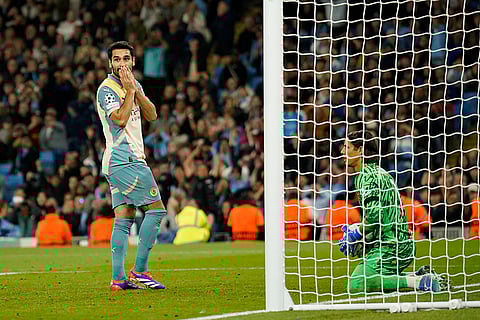UEFA Champions League, Manchester City vs Inter Milan: Inter Milan's goalkeeper Yann Sommer makes a save as Manchester City's Ilkay Gundogan reacts after a missed scoring opportunity