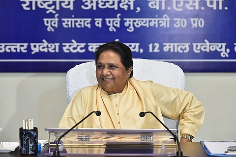 Mayawati at BSP office bearers meeting