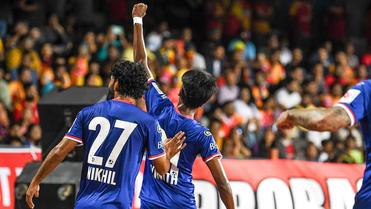 Bengaluru FC teammates during an Indian Super League match. - Photo: X | Bengaluru FC
